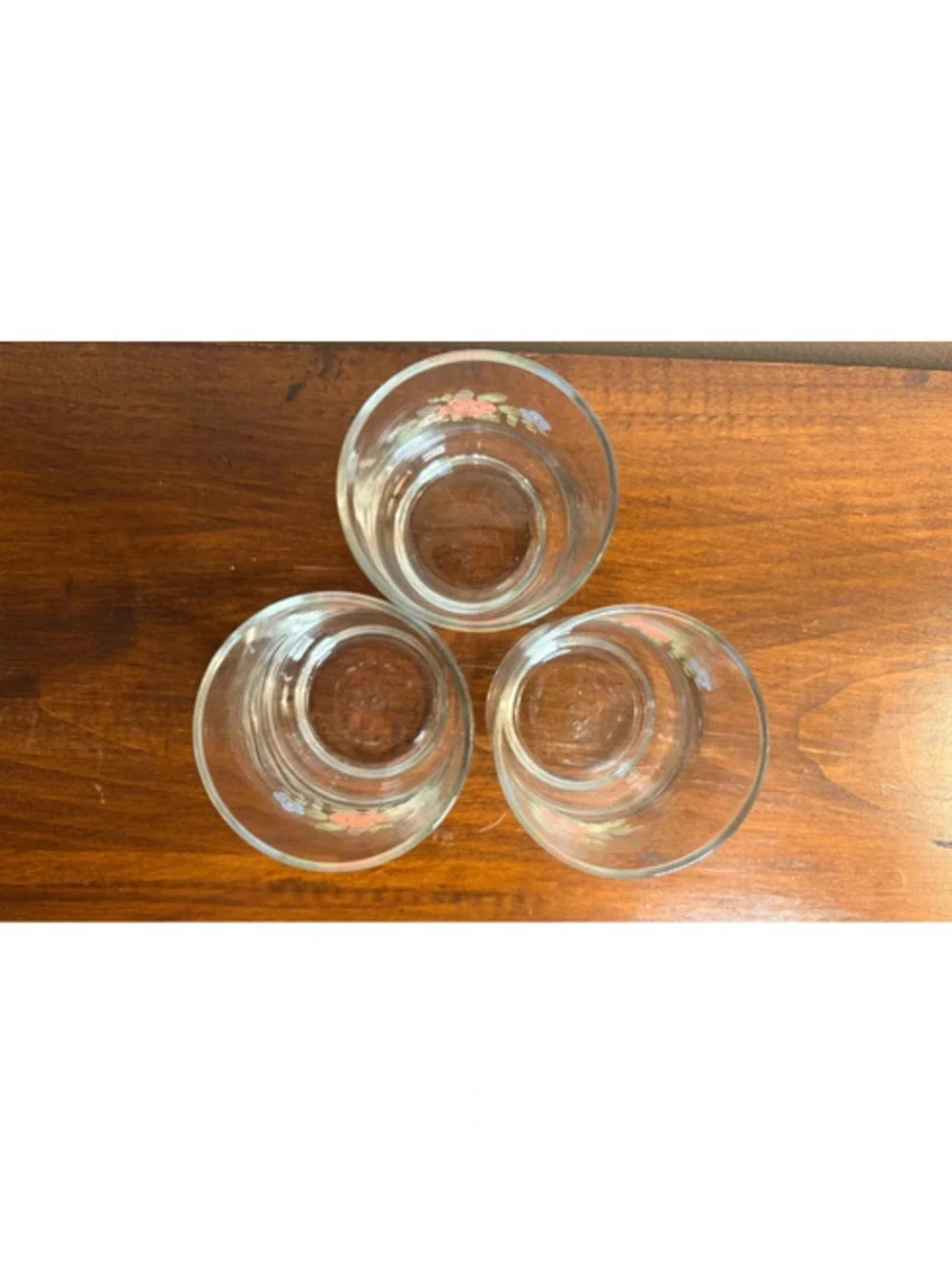 Vintage Floral Drinking Glasses Set of 3